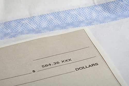 A picture of a check