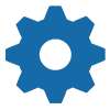A blue gear.