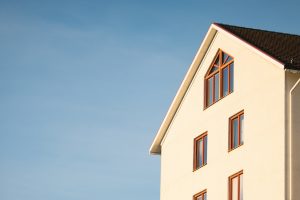 The side view of a house showing windows
