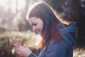 Woman looking at her phone