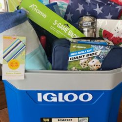 May Giveaway may giveaway with an igloo cooler and other items